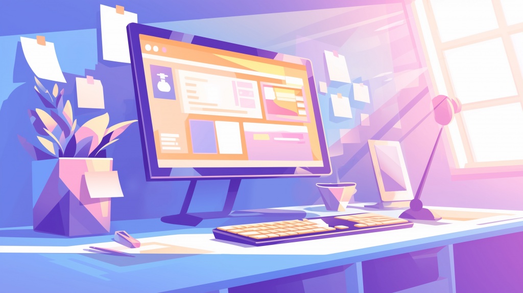 Рабочий стол с открытой структурой минималистичного дизайна сайта Рабочий стол с открытой структурой минималистичного дизайна сайта